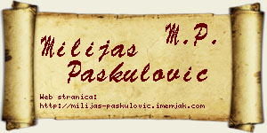 Milijas Paskulović vizit kartica